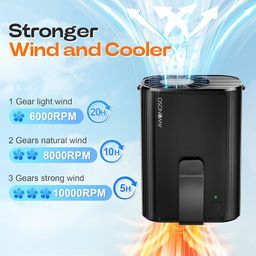 Quạt kẹp thắt lưng / đeo cổ đa năng AWONOSO, Pin 10000mAh( hàng Amazon Mỹ)