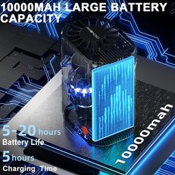 Quạt kẹp thắt lưng / đeo cổ đa năng AWONOSO, Pin 10000mAh( hàng Amazon Mỹ)