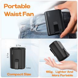 Quạt kẹp thắt lưng / đeo cổ đa năng AWONOSO, Pin 10000mAh( hàng Amazon Mỹ)