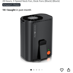 Quạt kẹp thắt lưng / đeo cổ đa năng AWONOSO, Pin 10000mAh( hàng Amazon Mỹ)