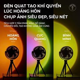 Quạt tích điện URINGO, chống muỗi, có đèn,Pin 10000mAh sạc được điện thoại