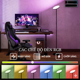 Đèn LED đứng thông minh YOTUTUN RGB FLE-036 (hàng Amazon Mỹ), có Remote, xoay…