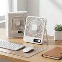 {Order giao 25/5} Quạt tích điện 5 cánh để bàn, có chân dựng & màn hình led hiện % pin