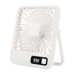 Quạt mini 5 cánh để bàn, có chân dựng, ko tích điện, cắm Pin dự phòng sử dụng.