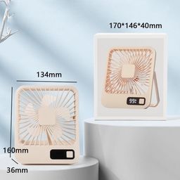 Quạt mini 5 cánh để bàn, có chân dựng, ko tích điện, cắm Pin dự phòng sử dụng.
