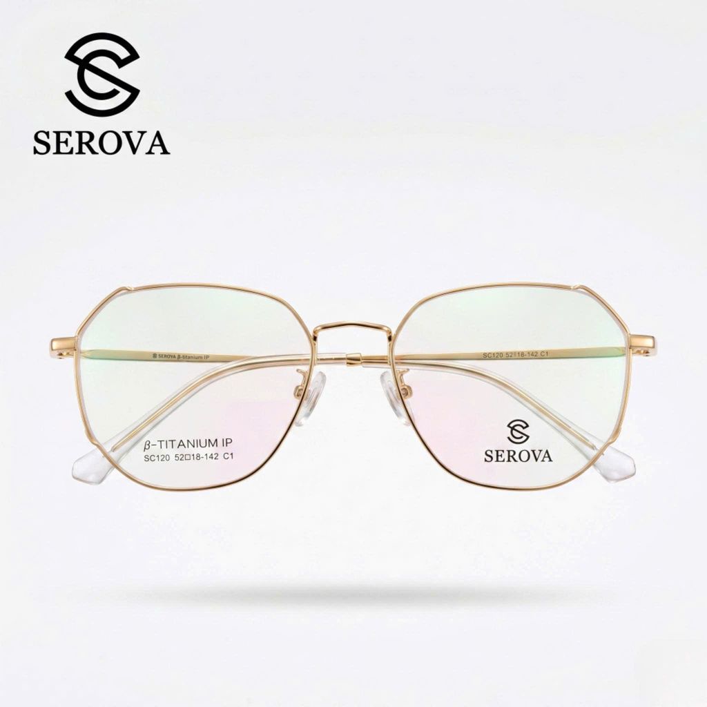 Kính mắt cao cấp hãng SEROVA SC120 - C1, giọng Titan siêu nhẹ, tròng 0 độ