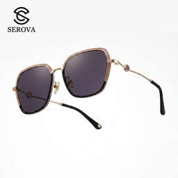 Kính râm cao cấp dành cho Nữ, chính hãng SEROVA SS9065 - C07, gọng mạ vàng,