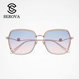 Kính râm cao cấp dành cho Nữ, chính hãng SEROVA SS9065 - C07, gọng mạ vàng,