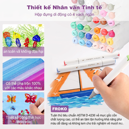Bộ 36 Bút Lông Màu hãng Wakoud Art Maker ( hàng Amazon Mỹ )