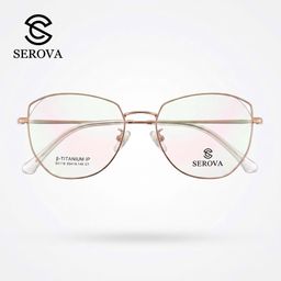 Kính mắt Titanium cao cấp hãng SEROVA SC118, gọng kính cận, chất liệu Titan si…