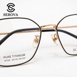 Kính mắt Titanium mạ vàng cao cấp hãng SEROVA SP306, gọng kính cận, chất liệu…