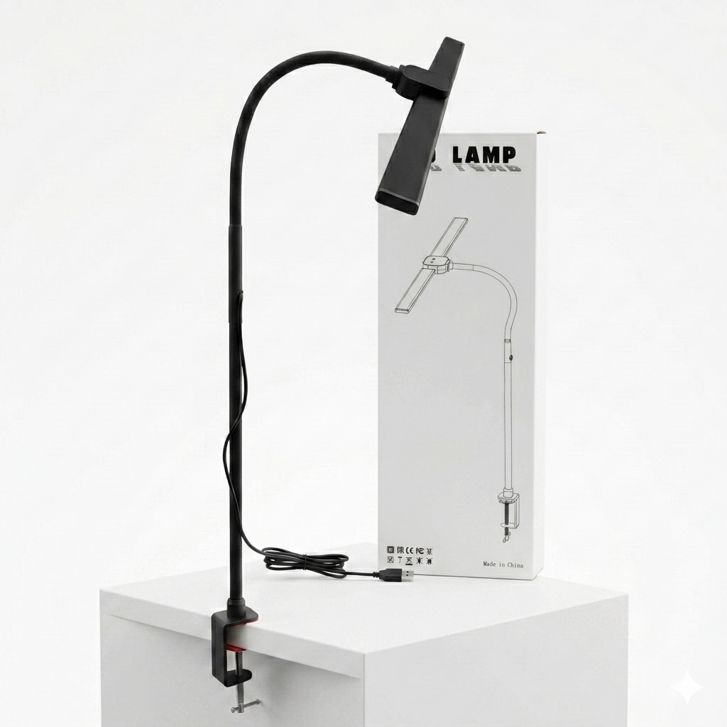 Đèn LED kẹp bàn hộp trắng - Qm033