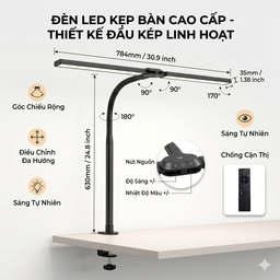 Đèn LED kẹp bàn cao cấp Double Head Desk Lamp