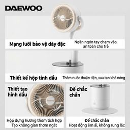 Quạt cây DAEWOO, phun sương, tạo ion âm,tích hợp đèn ngủ XF28 (HỘP XẤU)