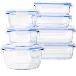 Bộ hộp thuỷ tinh đựng thực phẩm 14 món Amazon Basics ( Mỹ ), siêu chịu nhiệt