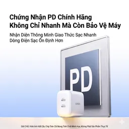 Củ sạc nhanh 45W UGREEN 2 cổng USB-C GaN / X338 (không hộp)