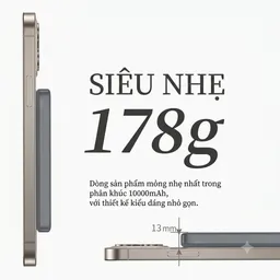 Pin dự phòng 10.000mAh sạc không dây Magsage hình dập nổi (ko hộp)