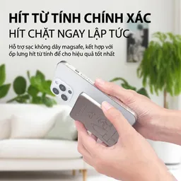 Pin dự phòng 10.000mAh sạc không dây Magsage hình dập nổi (ko hộp)