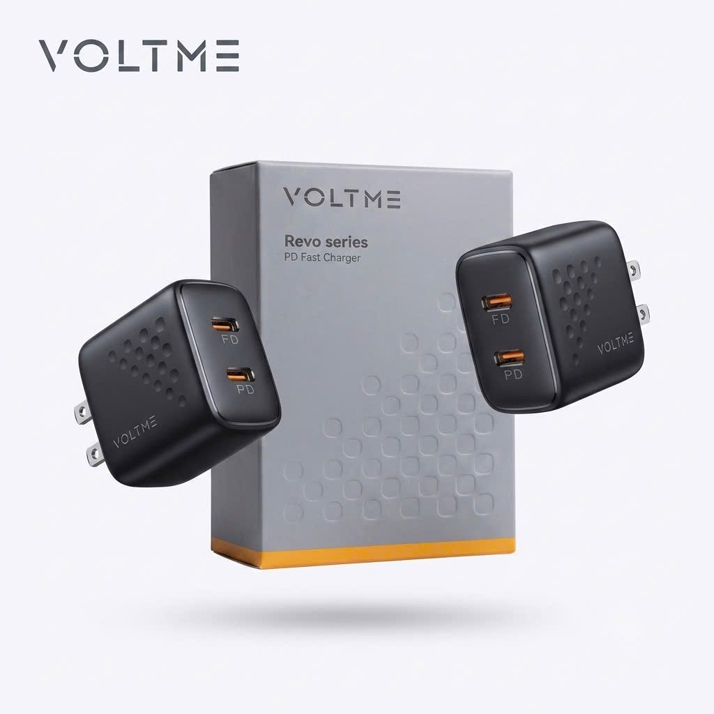 {Order giao 28/7} Combo 2 Củ sạc nhanh 2 cổng PD hãng VOLTME Revo 20 Duo Lite 20W 