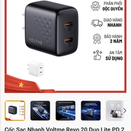 Combo 2 Củ sạc nhanh 2 cổng PD hãng VOLTME Revo 20 Duo Lite 20W
