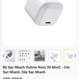 Củ Sạc Nhanh Voltme Revo 30 Mini2, siêu nhỏ