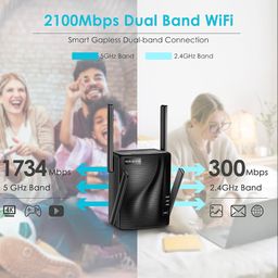 Bộ kích sóng wifi Rock space AC2100 Dual Band Wi-Fi Repeater, 2 băng tần