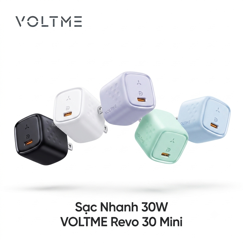 {Order giao 28/7} Củ Sạc Nhanh 30W VOLTME Revo 30 Mini, công nghên GaN III siêu nhỏ gọn