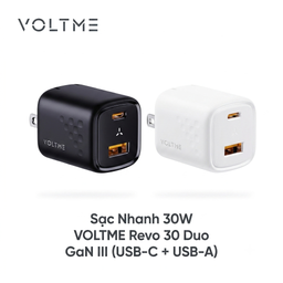Củ Sạc Nhanh 30W VOLTME Revo 30 Duo GaN III (USB-C + USB-A) – Sạc Nhanh PD3.0/…