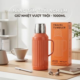 Phích Nước Giữ Nhiệt 1 Lít Có Màn Hình LED Cảm Ứng - Bình Ủ Trà, Cà Phê Inox 304