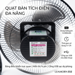 Quạt tích điện năng lượng mặt trời 12 inch LEAMORN / PD-108