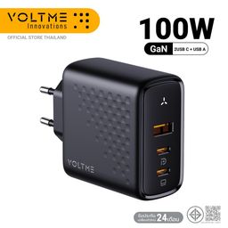 Củ sạc nhanh 100W VOLTME REVO 100W GaN 3, 2 cổng C + 1 cổng A ( chân tròn )
