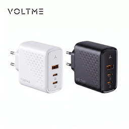 Củ sạc nhanh 100W VOLTME REVO 100W GaN 3, 2 cổng C + 1 cổng A ( chân tròn )