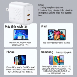 Củ sạc nhanh 35W VOLTME Revo 35 Duo (C+C) GaN – 2 Cổng USB-C | Sạc Nhanh PD 3.0