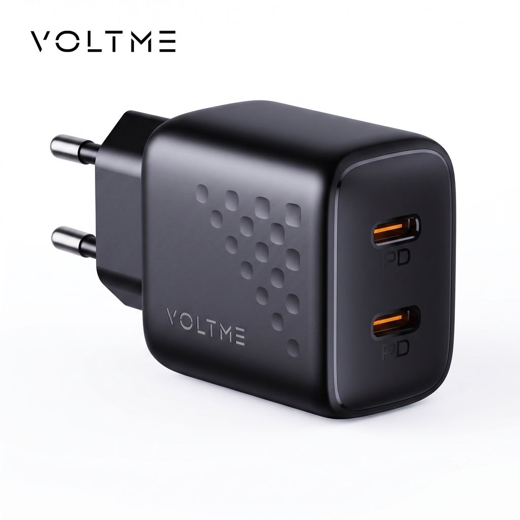 Củ sạc nhanh 2 cổng C+C (chân tròn) VOLTME Revo 20 Duo Lite Charger 20W