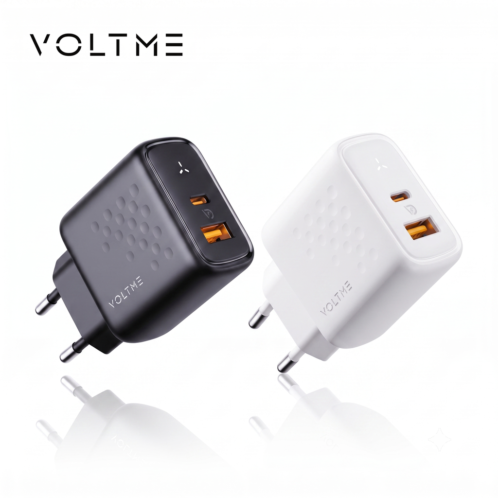 Củ sạc nhanh 2 cổng C+A (chân tròn) 35W VOLTME Revo 35 Duo GaN –  PD 3.0