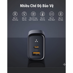 Củ sạc nhanh 35W 2 cổng C+A (chân tròn) VOLTME Revo 35 Duo GaN – PD 3.0