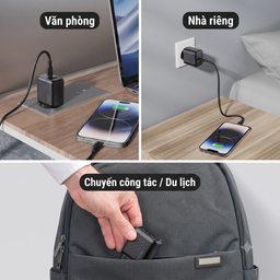 Củ sạc nhanh 35W 2 cổng C+A (chân tròn) VOLTME Revo 35 Duo GaN – PD 3.0