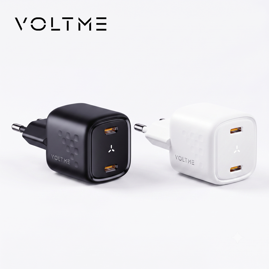 Củ sạc nhanh 30W VOLTME 2 cổng C+C (chân tròn) Revo 30 Duo (30W Dual-Port GaN Tech) 