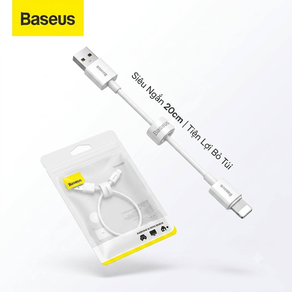 Dây cáp iPhone hãng Baseus dài 20cm