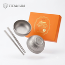 Bộ 2 Bát + 2 đôi đũa TITAN, chất liệu hợp kim mạ Titanium