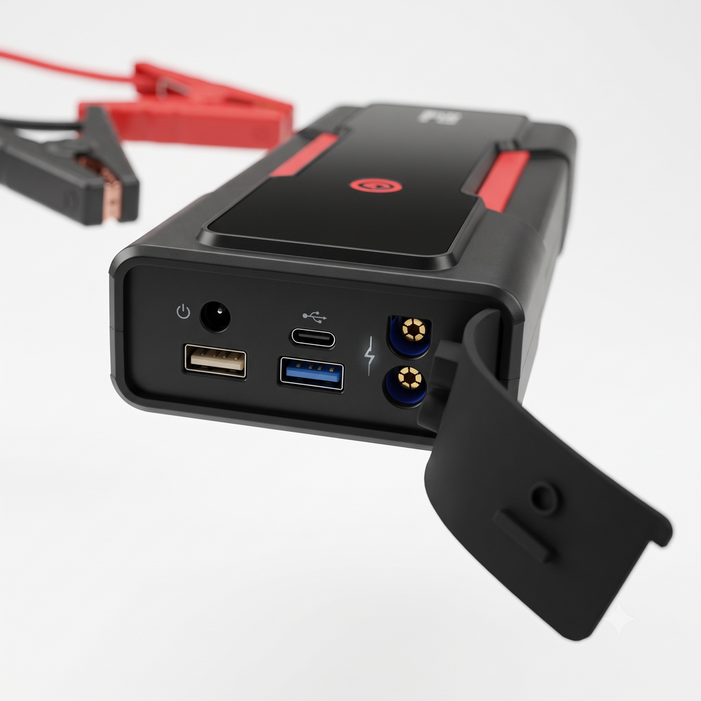Pin Dự Phòng 12000mAh GAC A43 Kiêm Bộ Kích Bình Ắc Quy Ô Tô Xe Máy thực tế Pin Dự Phòng 12000mAh GAC A43 Kiêm Bộ Kích Bình Ắc Quy Ô Tô Xe Máy - Góc chụp chi tiết thực tế 4