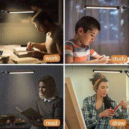 Đèn đọc sách kẹp bàn cao cấp LONGTOO T09, khung hợp kim, đèn Led tiết kiệm điện.