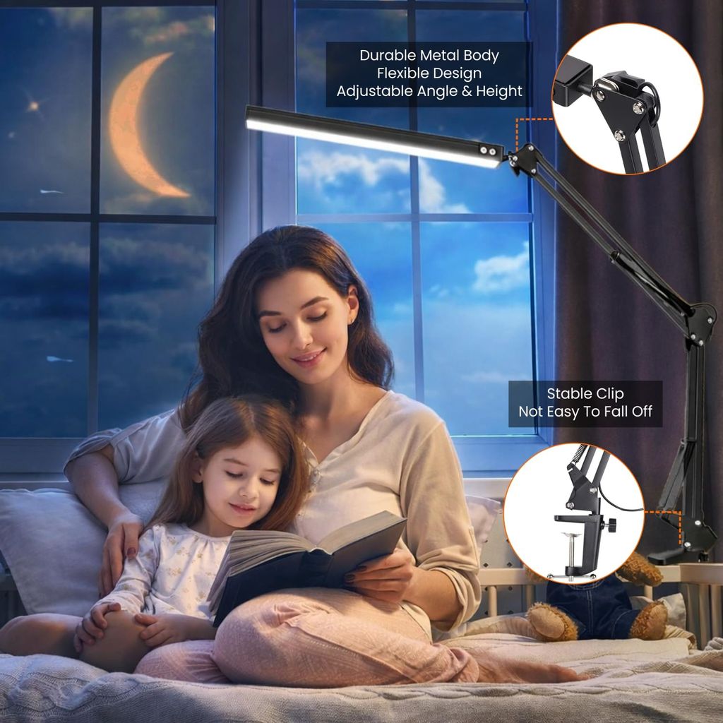 Đèn Đọc Sách Kẹp Bàn Cao Cấp LONGTOO T09 Khung Hợp Kim Đèn LED Tiết Kiệm Điện thực tế Đèn Đọc Sách Kẹp Bàn Cao Cấp LONGTOO T09 Khung Hợp Kim Đèn LED Tiết Kiệm Điện - Góc chụp chi tiết thực tế 4
