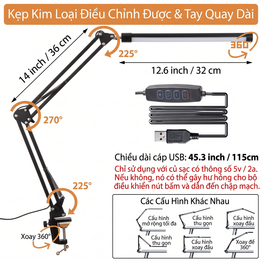 Đèn Đọc Sách Kẹp Bàn Cao Cấp LONGTOO T09 Khung Hợp Kim Đèn LED Tiết Kiệm Điện thực tế Đèn Đọc Sách Kẹp Bàn Cao Cấp LONGTOO T09 Khung Hợp Kim Đèn LED Tiết Kiệm Điện - Góc chụp chi tiết thực tế 10
