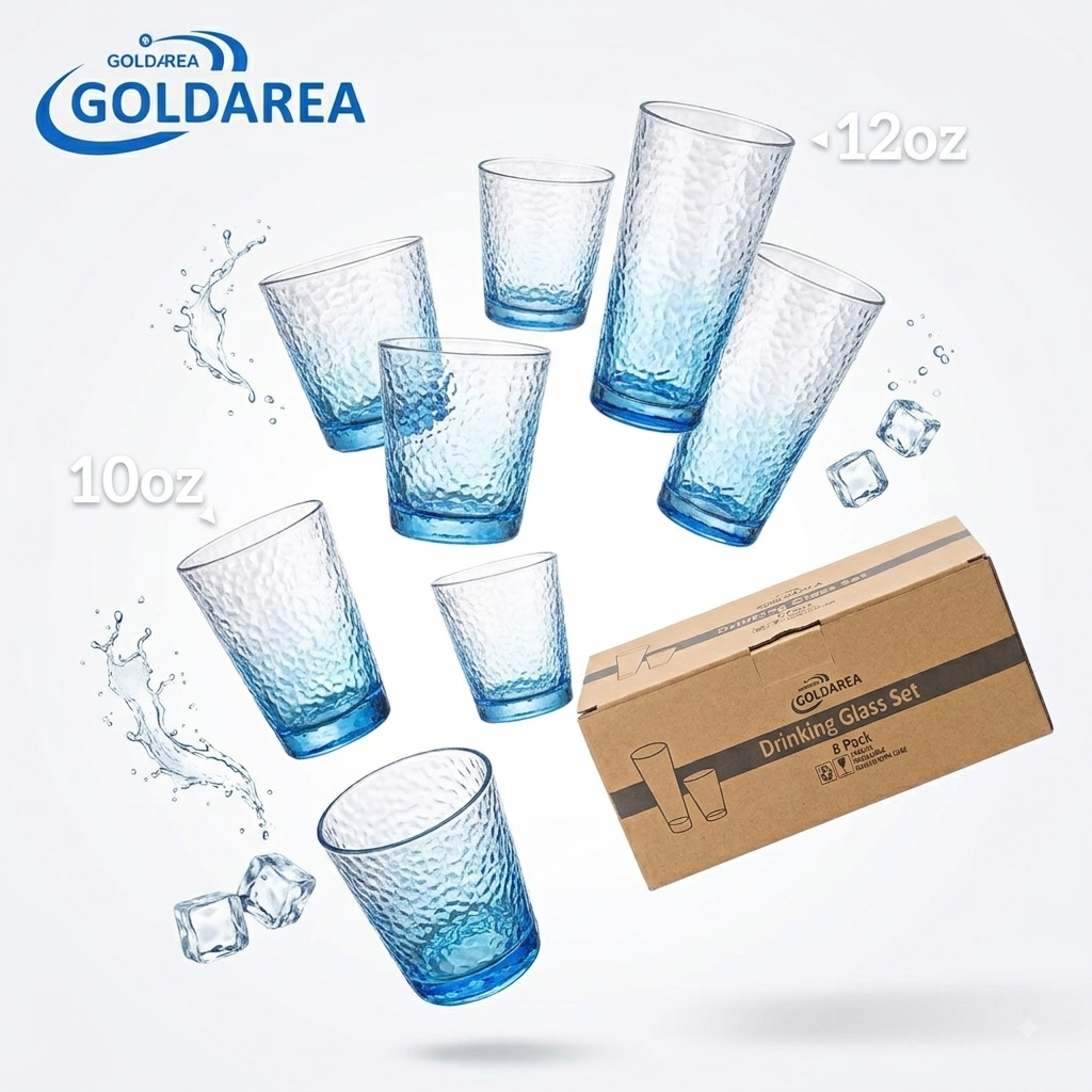 {Order giao 30/9} Bộ 8 cốc thuỷ tinh pha lê sắc xanh GOLDAREA ( hàng Amazon ) chính hãng {Order giao 30/9} Bộ 8 cốc thuỷ tinh pha lê sắc xanh GOLDAREA ( hàng Amazon ) - Thiết kế ngoại quan thực tế chính hãng tại Hiếu Tạp Hóa