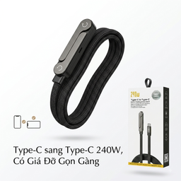 Cáp Sạc Nhanh C to C 240W dây dù, Kiêm Giá Đỡ Điện Thoại Gấp Gọn, công suất 60…