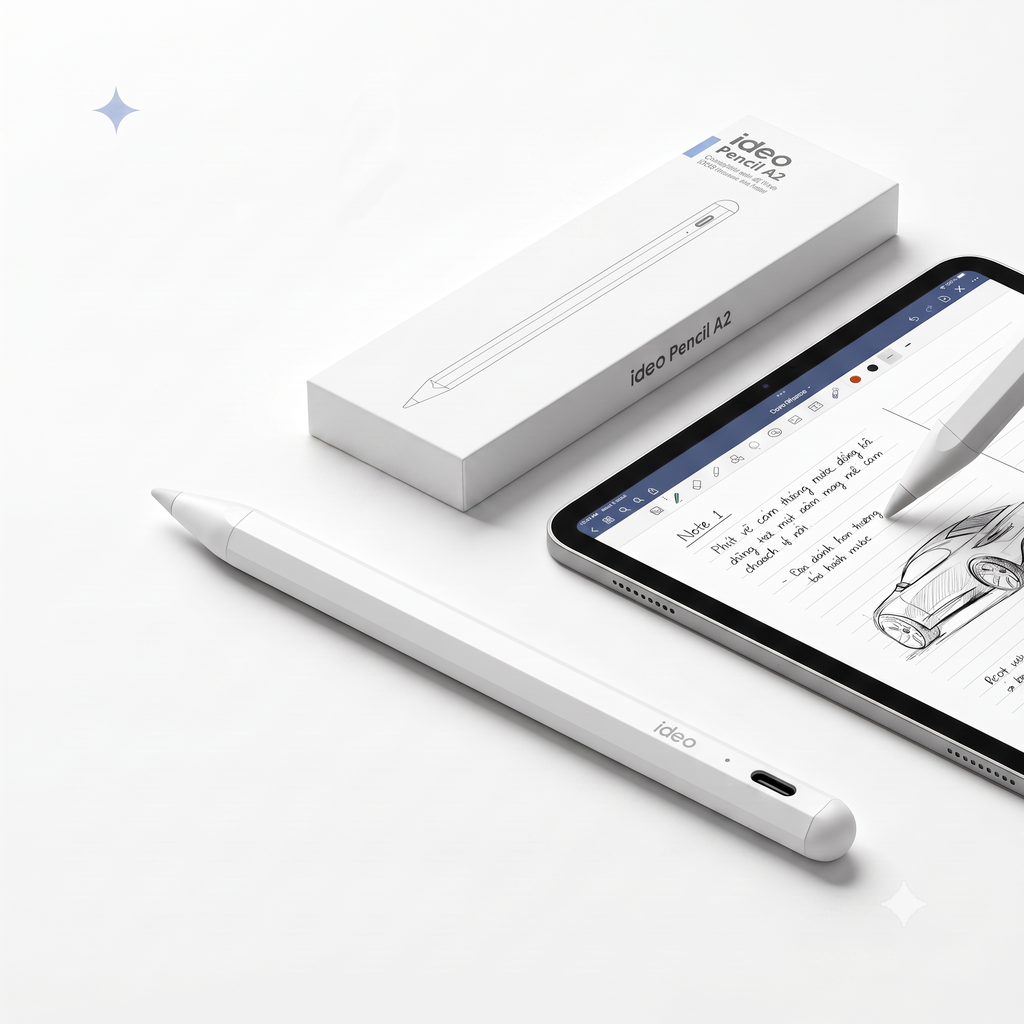 Tính năng Bút cảm ứng IDEO PENCIL A2 - dùng cho iPad từ 2018 trở lên Chi tiết tính năng nổi bật và chất liệu bền bỉ của Bút cảm ứng IDEO PENCIL A2 - dùng cho iPad từ 2018 trở lên