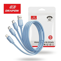 Dây cáp sạc 3 đầu DRAPOW CZ33 (L + C + M), sạc được iPhone 18