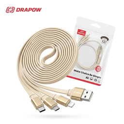 Dây cáp sạc 3 đầu DRAPOW CZ33 (L + C + M), sạc được iPhone 18