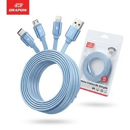 Dây cáp sạc 3 đầu DRAPOW CZ33 (L + C + M), sạc được iPhone 18